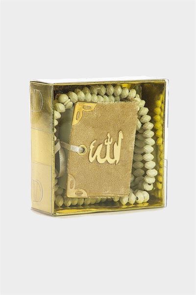 Siyah GOLD KADİFE KAPLI MİNİ KURAN KUTULU